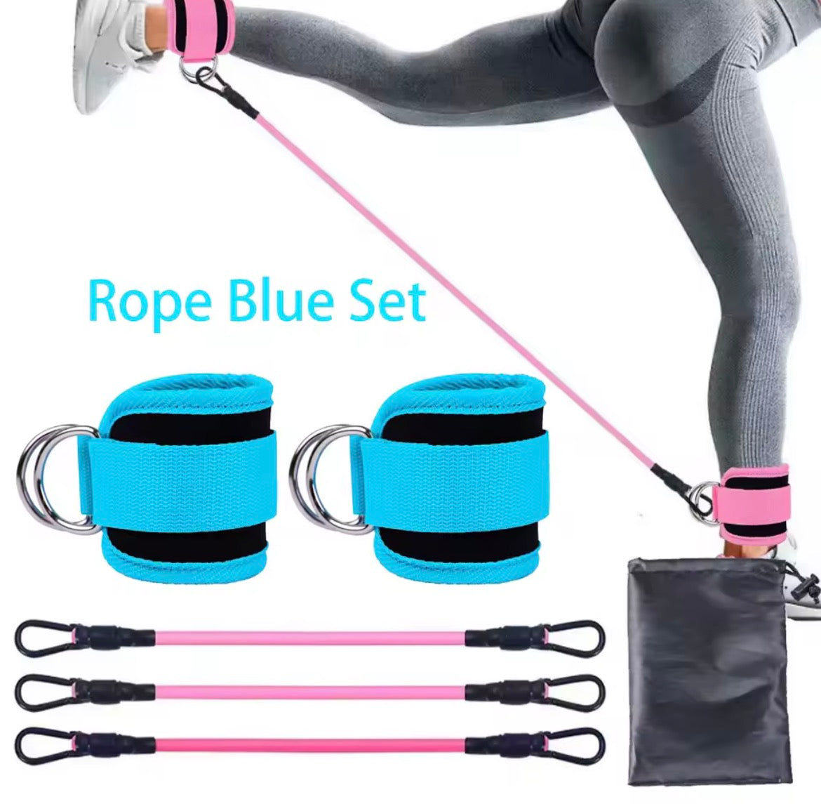 Kit de Bandas de Resistencia con Tobilleras – Piernas y Glúteos