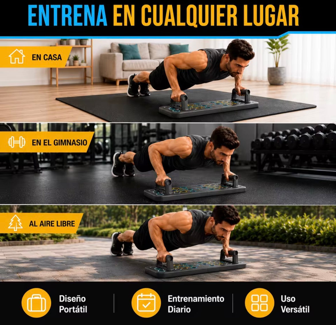 Tabla de Flexiones Multifuncional – Push Up Pro