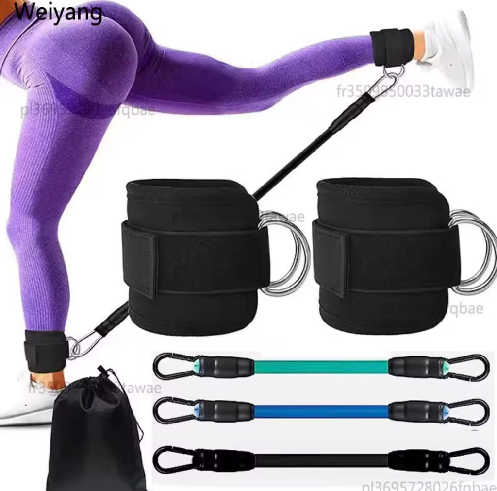 Kit de Bandas de Resistencia con Tobilleras – Piernas y Glúteos