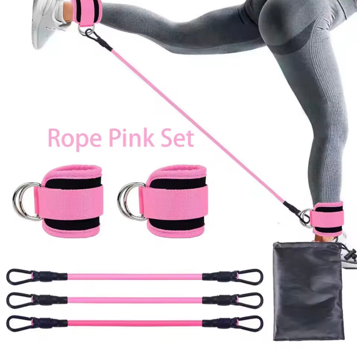 Kit de Bandas de Resistencia con Tobilleras – Piernas y Glúteos