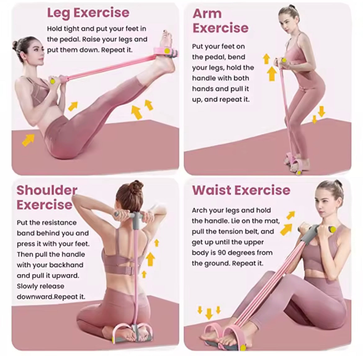 Kit de Bandas de Resistencia 4 en 1 – Entrenamiento y Yoga